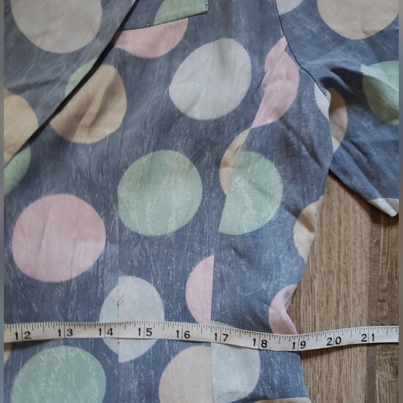 Parao Vintage Polka dots 80s 90s blouse vest size Large - Picture 8 of 8